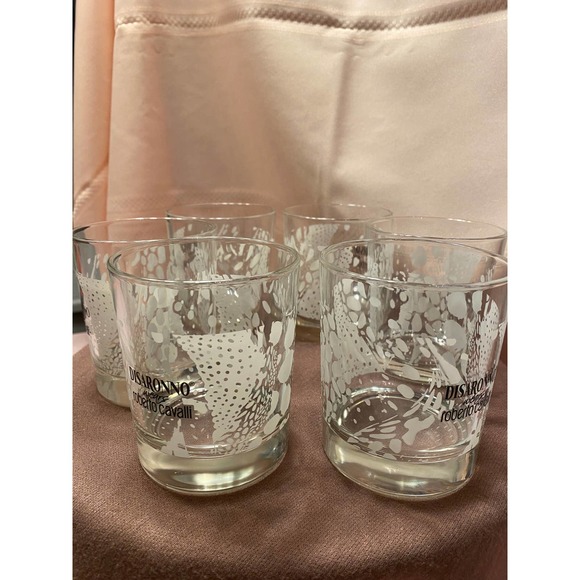 Set of Six (6) DiSaronno Wears Roberto Cavalli Rocks Drinking Glasses - Picture 6 of 16